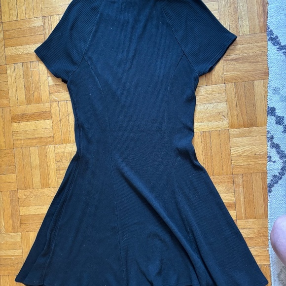 urban outfitters fit and flare ribbed black greyish dress - Picture 4 of 4